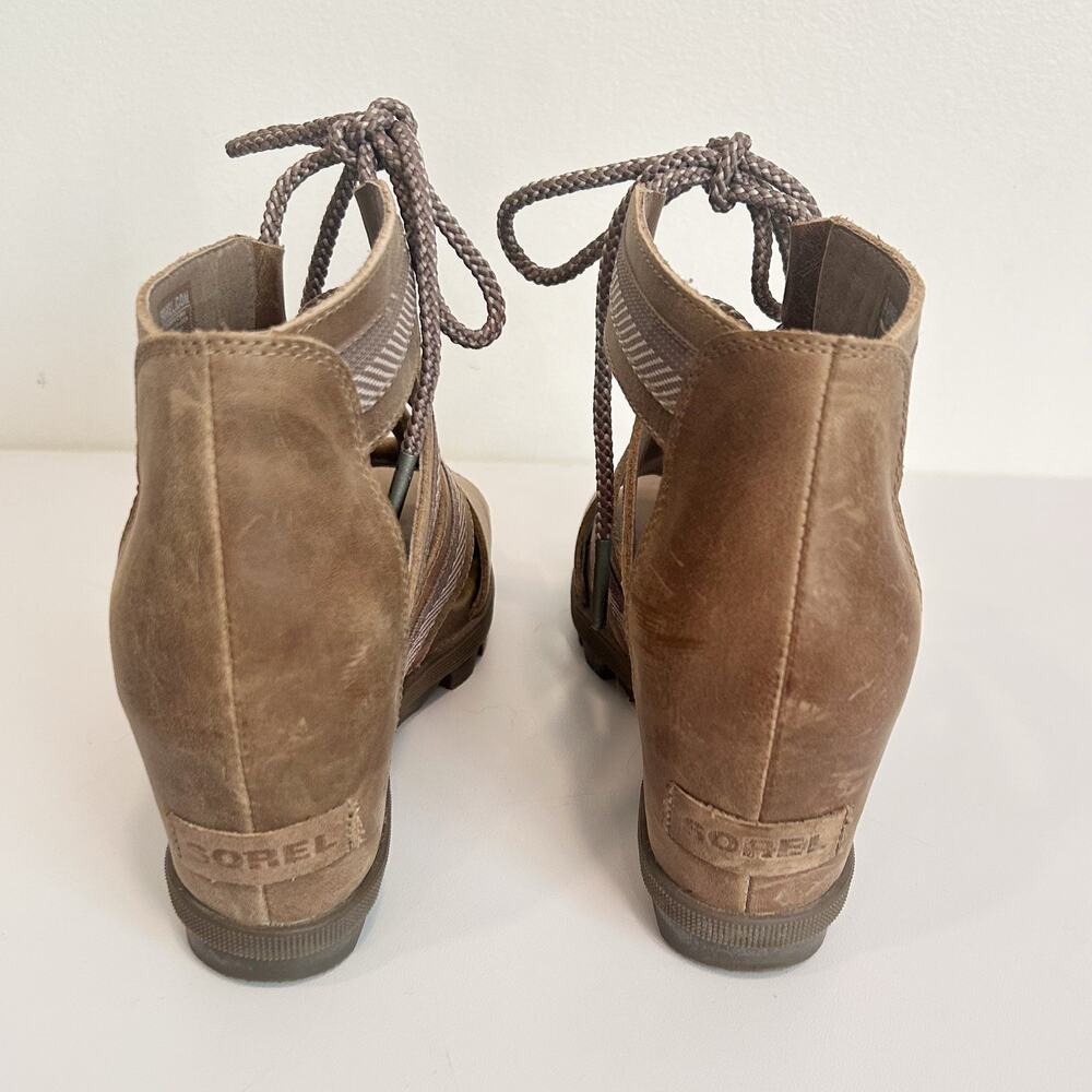 Sorel Joanie Wedge Sandal Tan Size 7.5 - Picture 6 of 8